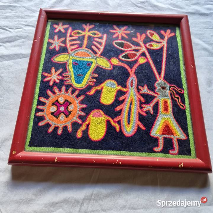 Obraz jakaś awangarda z włóczki opis francusku