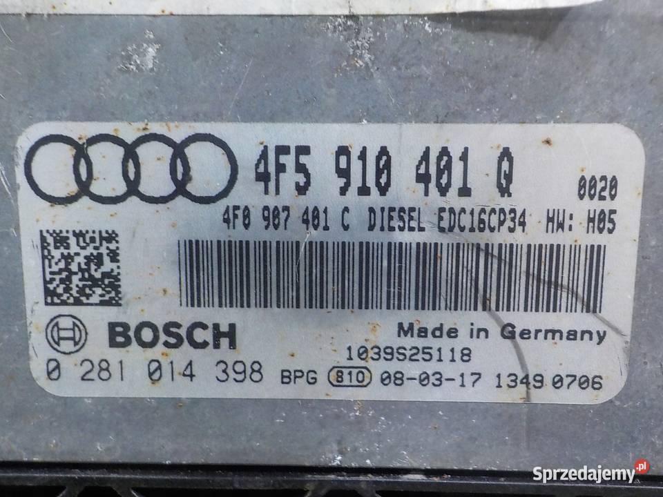 A6 C6 LIFT SLINE 20 TDI AUT 08r 4D sterownik Czujniki i sterowniki Suków