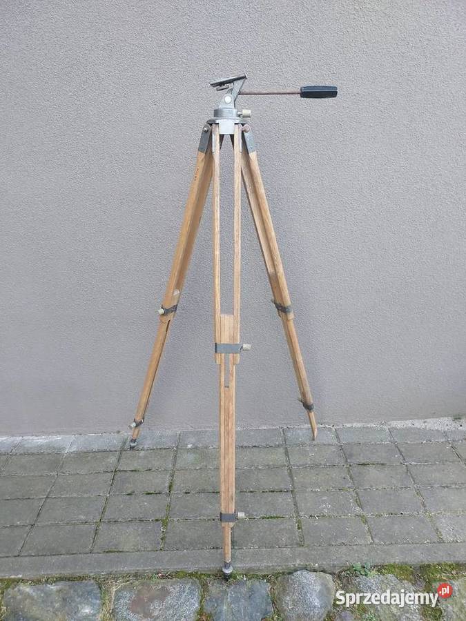 Stary drewniany trójnóg statyw fotograficzny Tczew