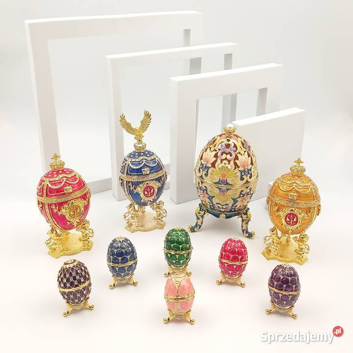Jajko jajo faberge pojemniki szkatułka kremowe Szkatułki i pudełeczka Akcesoria do biżuterii Zawiercie