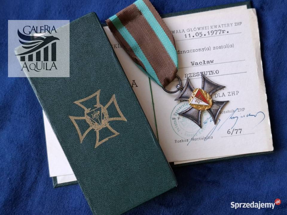 Krzyż Zasługi ZHP dokument pudełko biogram Wejherowo