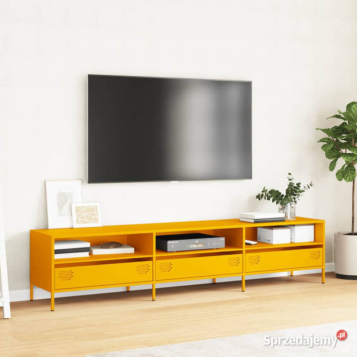 Szafka RTV żółta 202x39x435 stal walcowana na Warszawa