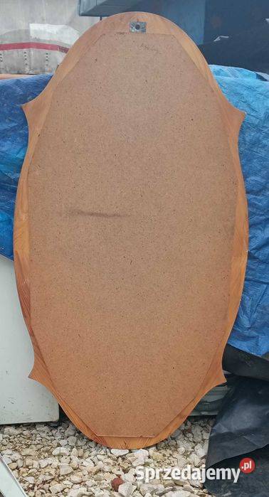 Lustro sosnowe stare vintage PRL zdobione Busko-Zdrój