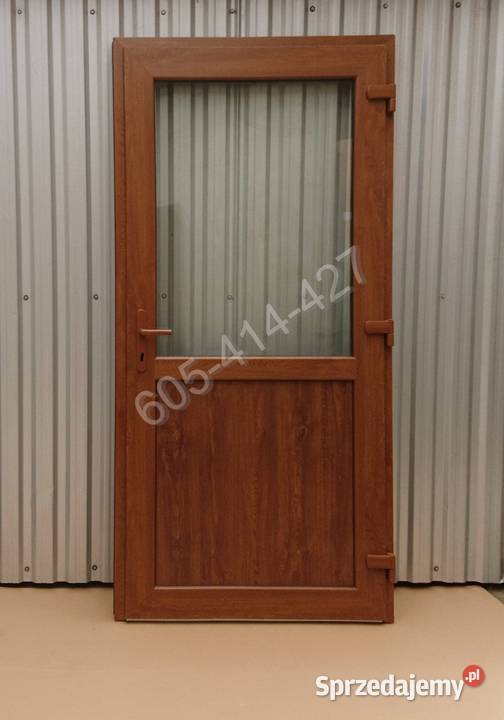 Drzwi pcv zewnętrzne sklepowe 90x210 białe Bydgoszcz