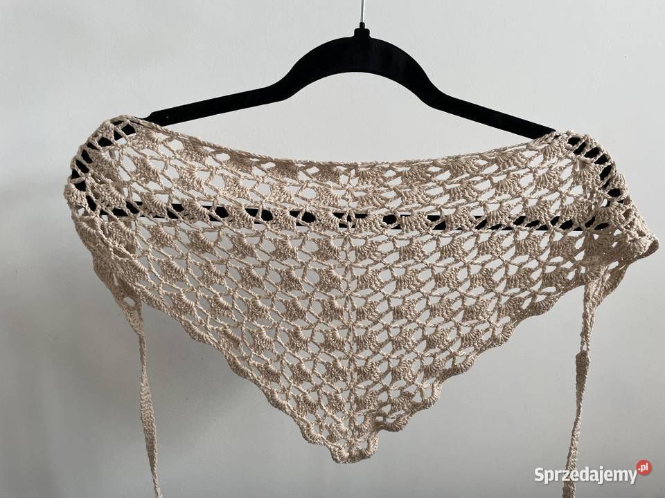 Bandana szydełkowa ręcznie robiona chusta
