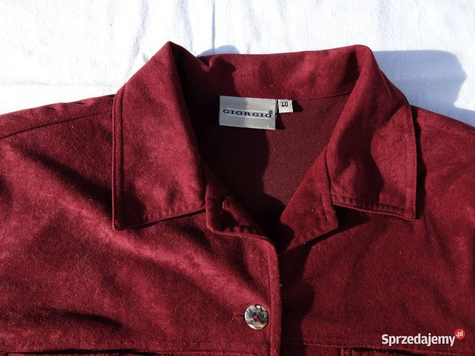 GIORGIO bordowa koszula zamsz 40 42 czerwony Nowy Sącz