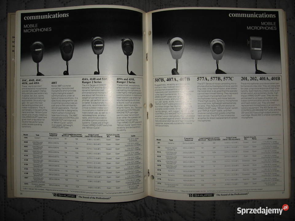 SHURE Microphone and Circuitry Products 1981 pomorskie Kępice