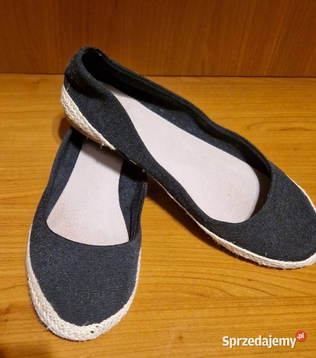 Baleriny czarne ze sznurkiem espadryle 40 mało Lublin sprzedam