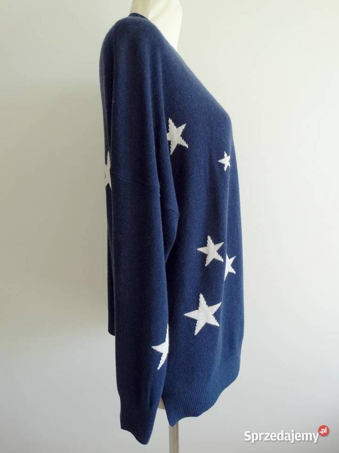 Sweter Kardigan Wełniany z Kaszmirem Szlachetny Rozmiar 42(XL) Łomża