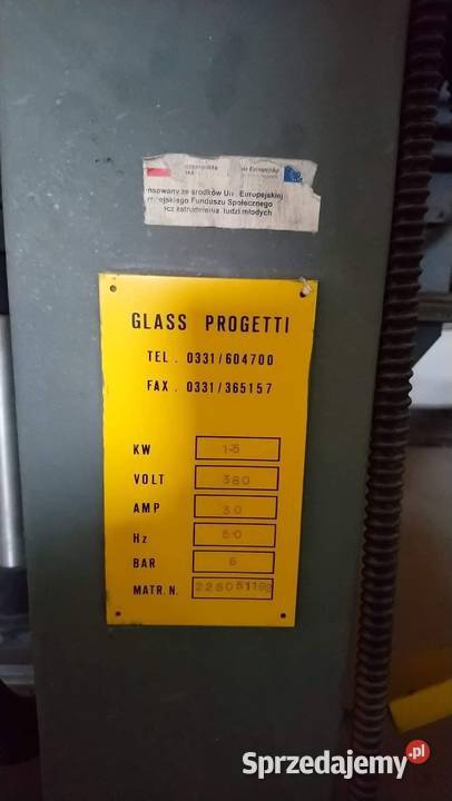 Szlifierko krawędziarka GLASS PROGETTI 2002R Jasło sprzedam