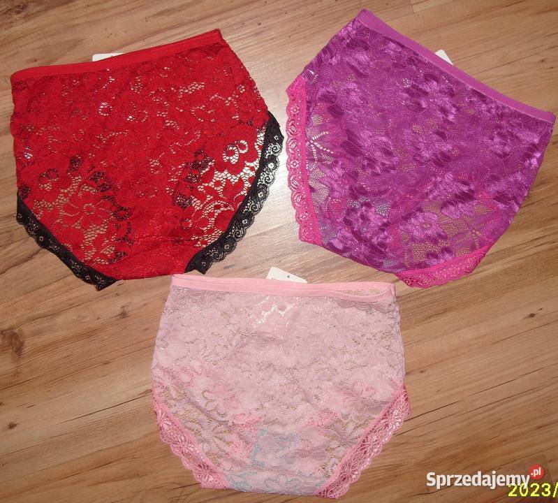 3 x NOWE koronkowe majtki BANBOO r M Figi Rawicz