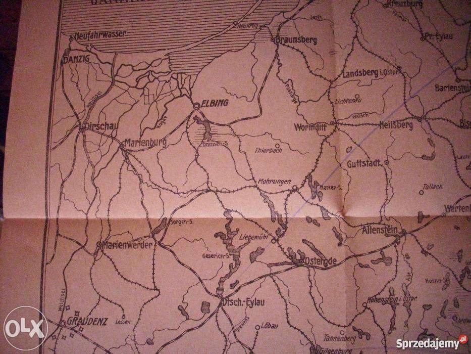 Oryginalna niemiecka mapa z 1915 roku 1 Barlinek