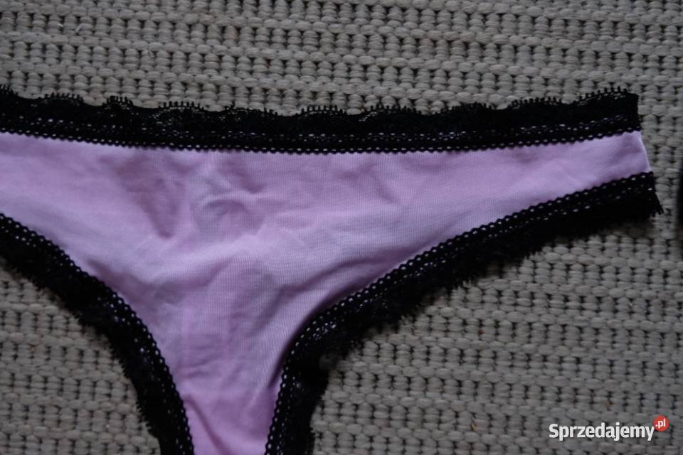 pudrowy satynowa koronkowe koronka stringi Rozmiar S Toruń