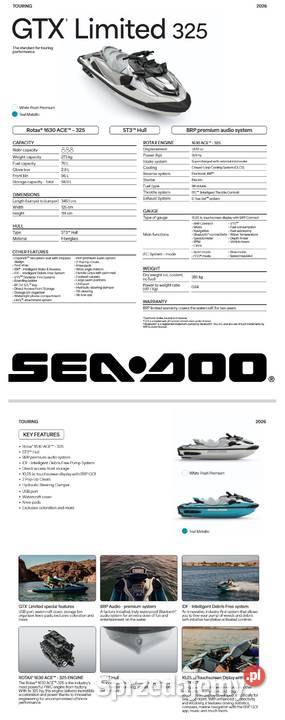 Skuter wodny Seadoo GTX Limited 325 Teal Nowy Sącz