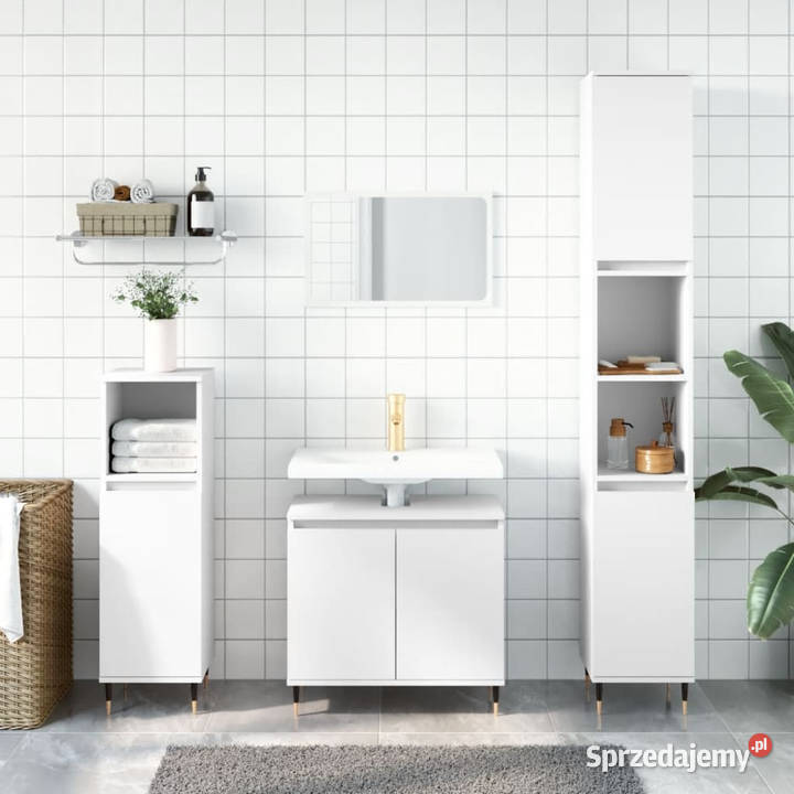 Szafka łazienkowa biała 58x33x60 materiał