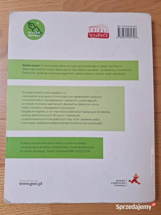 Język polski Sztuka Wyrazu 1 cz 2 GWO LO Rok wydania 2021 Gdańsk