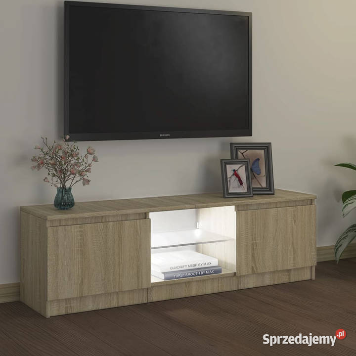 Szafka pod TV z oświetleniem LED dąb sonoma RTV Warszawa