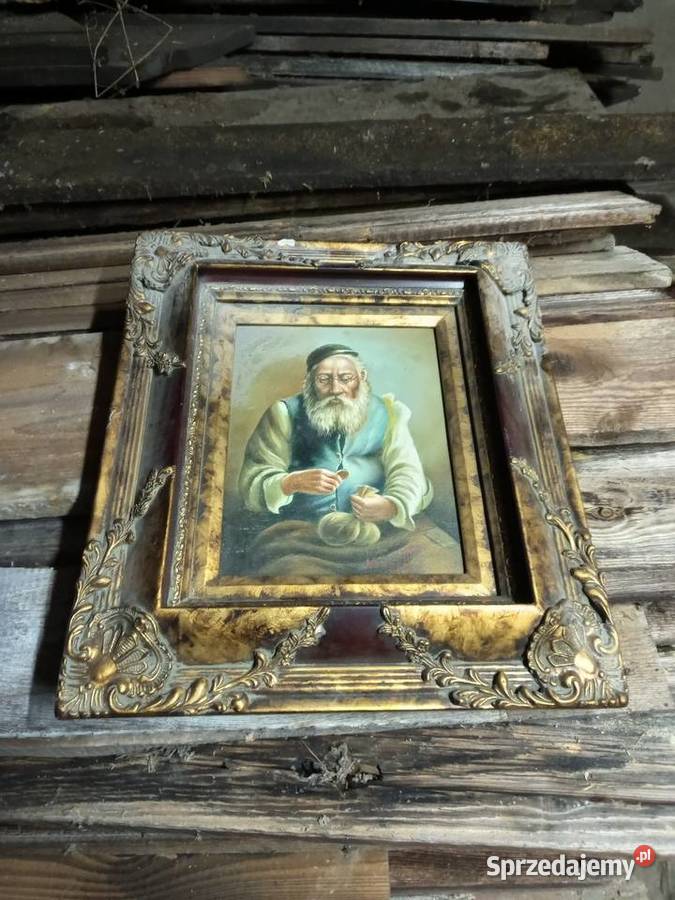 Stary obraz na szczęście bogactwo z żydem świętokrzyskie Kielce sprzedam