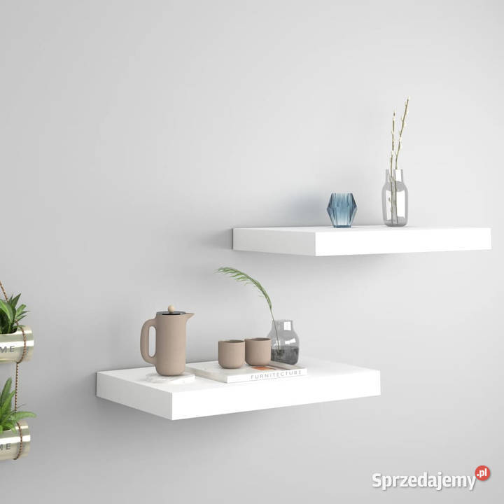 Półki ścienne 2 białe 40x23x38 MDF WM323806 mazowieckie Warszawa sprzedam