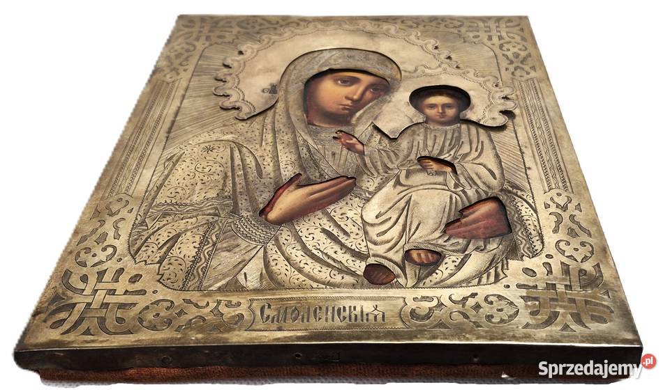 Ikona Matka Boża Smoleńska srebro 0469 Warszawa