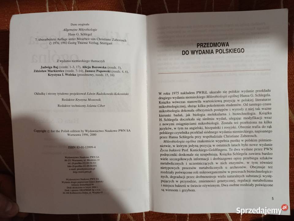 Mikrobiologia ogólna Hans G Schlegel Książki naukowe i popularnonaukowe Poznań