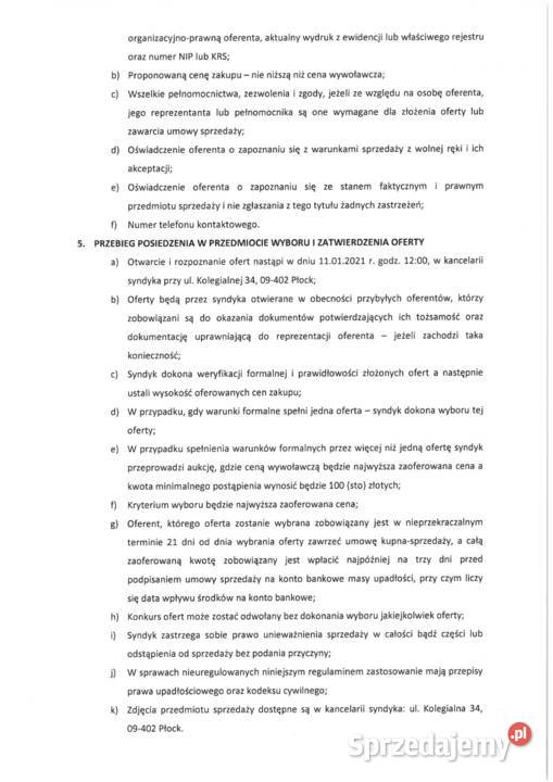 Sprzedaż ruchomości z wolnej ręki syndyk masy 2498cm3