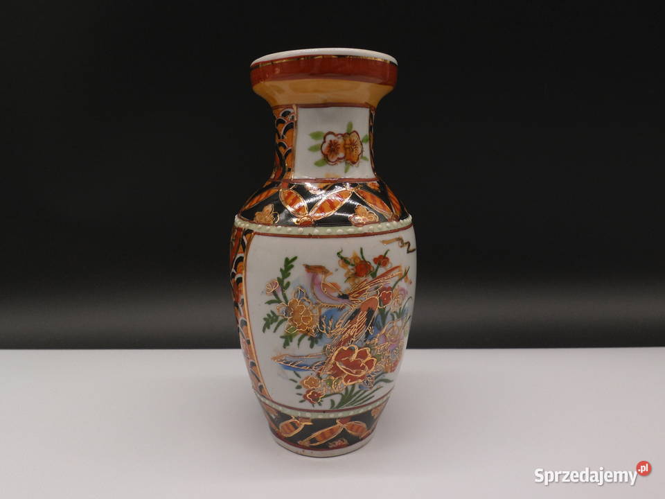 CHINY mały ręcznie malowany wazon ceramiczny Raszków