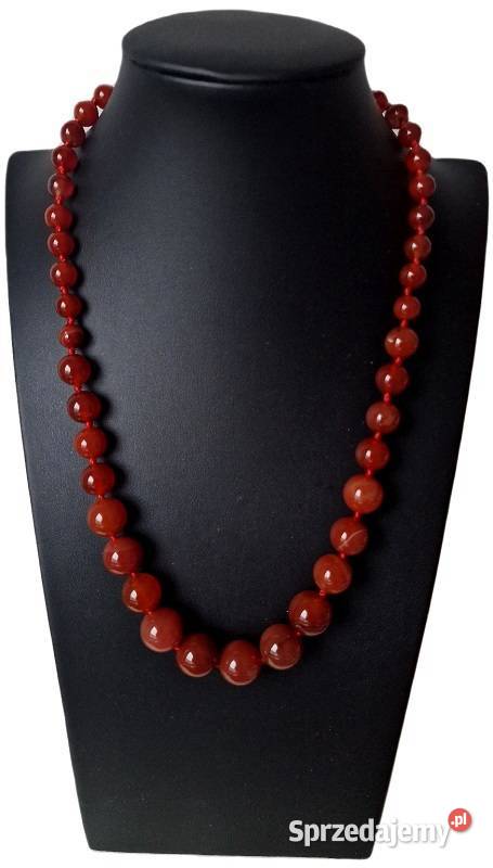 KARNEOLE NATURALNE NASZYJNIK W STYLU ART DECO Częstochowa