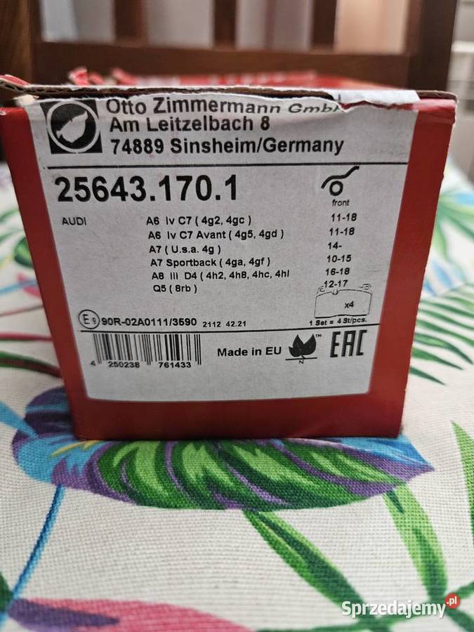 Klocki hamulcowe ZIMMERMANN 256431701 Siewierz sprzedam