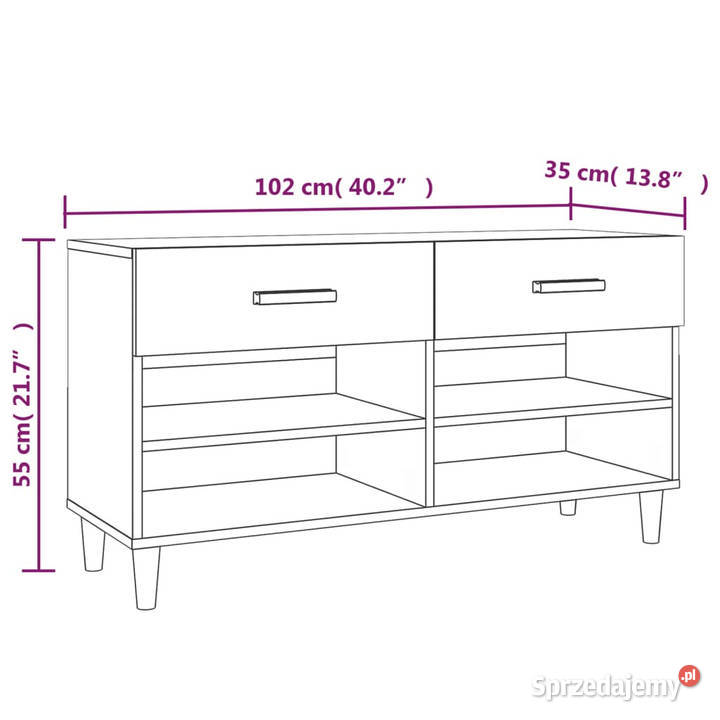 Szafka na buty wysoki połysk biała 102x35x55 mazowieckie Warszawa