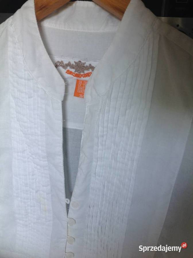 Biała Koszula Wiązana Damska BROADWAY S Bawełna