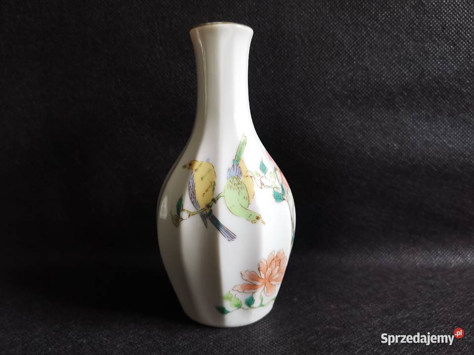 Stary mały porcelanowy wazon Ptaki Katowice