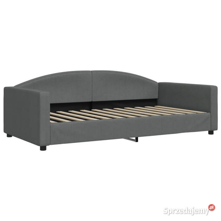 Sofa z funkcją spania ciemnoszara obita tkaniną 223cm Warszawa