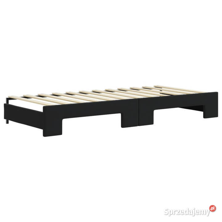 Sofa rozsuwana z materacami czarna aksamit 100cm Warszawa sprzedam