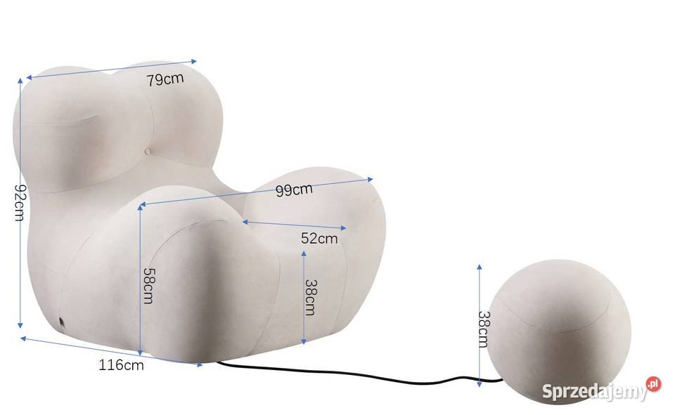 Designerski Fotel Wypoczynkowy Nua Czarny Tarchały Małe