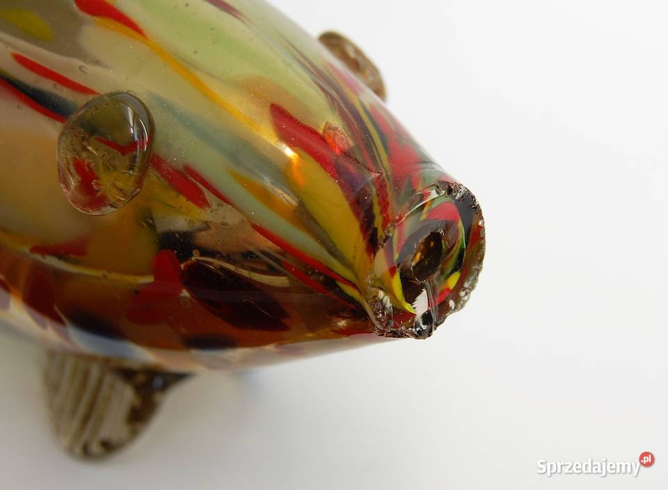 Ryba szklana figura 43 szkło barwione w masie Lublin