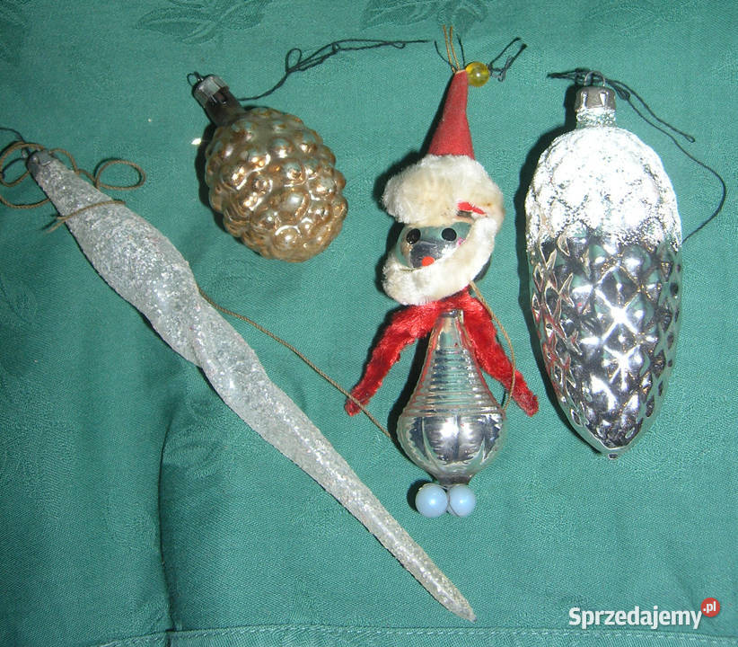bombki vintage zestaw z cukrowym soplemD20vin dolnośląskie