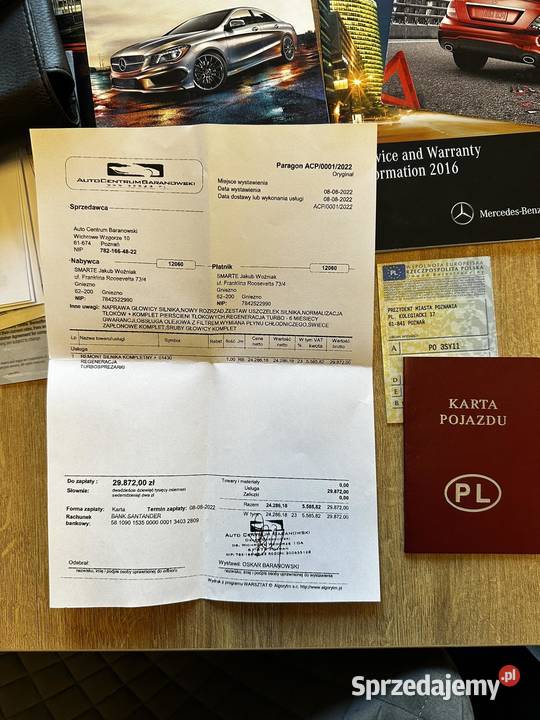 Mercedesa CLA 250 4matic 7gdct nieuszkodzony Mercedes-Benz Poznań sprzedam
