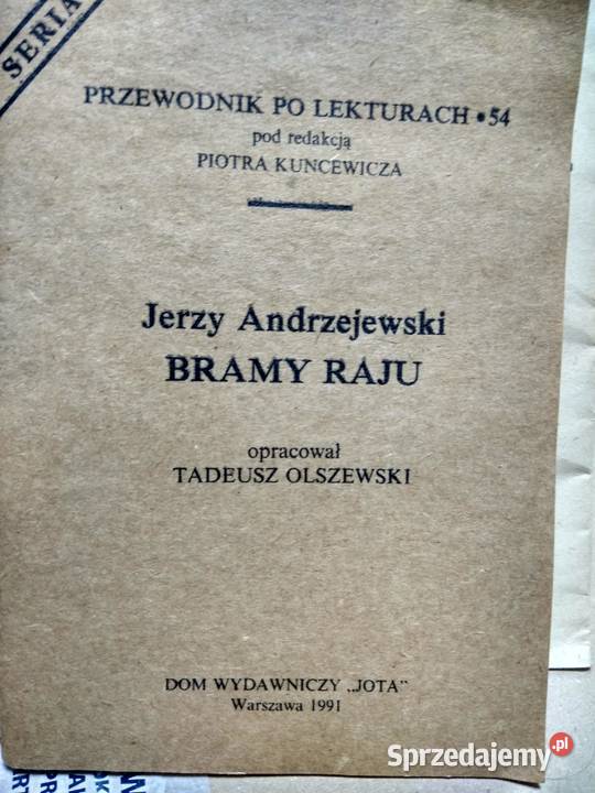 Bramy raju Andrzejewski opracowanie lektur Antykwariat mazowieckie Warszawa sprzedam
