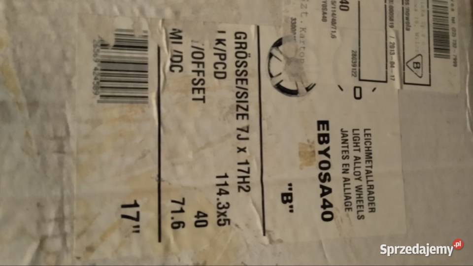 Alufelgi 17 enzo kia sportage Lublin