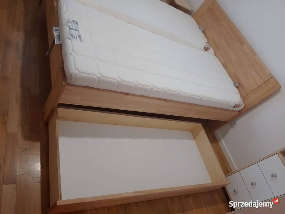 Łoże Amara Beds 160x200 drewno szuflada 2 x