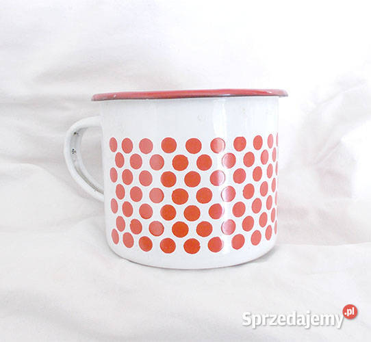 prl emaliowany kubek w groszki prl metalowy Bydgoszcz