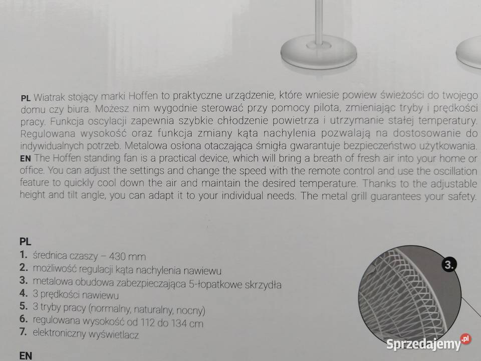 NAJTANIEJ Wentylator Podłogowy z Pilotem Stojący Zabrze