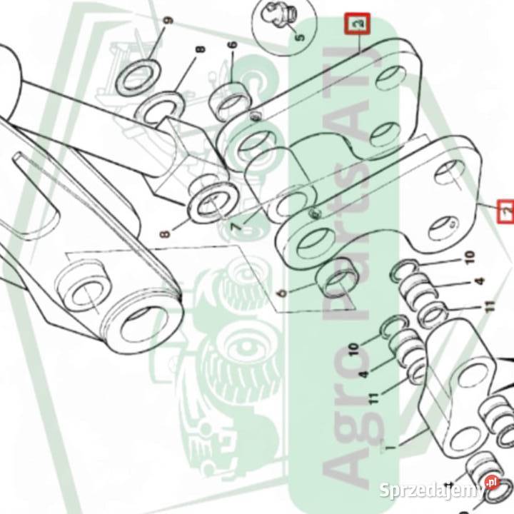 Przegub Osprzętu Łącznik łyżki 16203761 JCB 526 Ciechanowiec