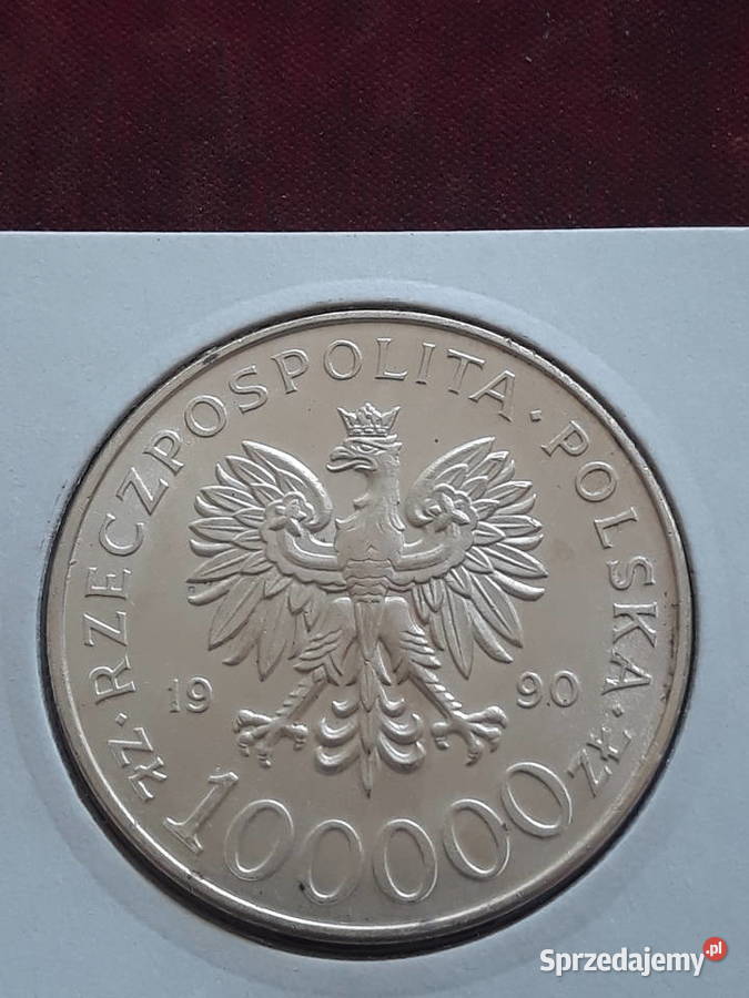 100 000 Solidarność 1990 r Typ A 5 mennicze wielkopolskie Konin