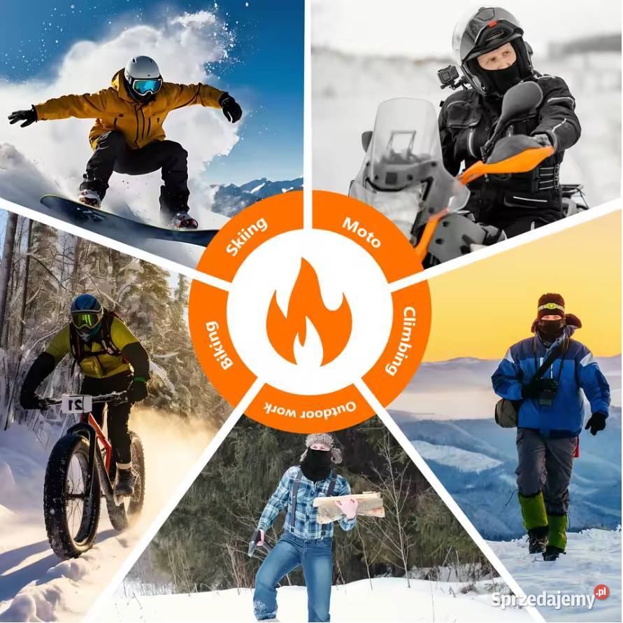 Czapka Kaptur Komin Kominiarka Polar Uniwersalna Poraj