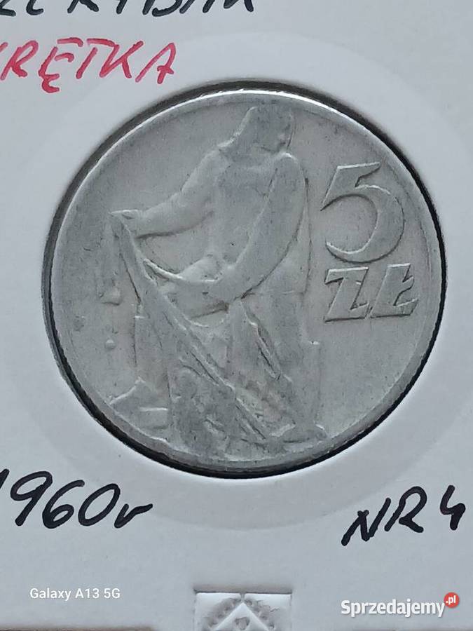 5 Złotych Rybak 1960 r Skrętka 4 Numizmatyka Konin