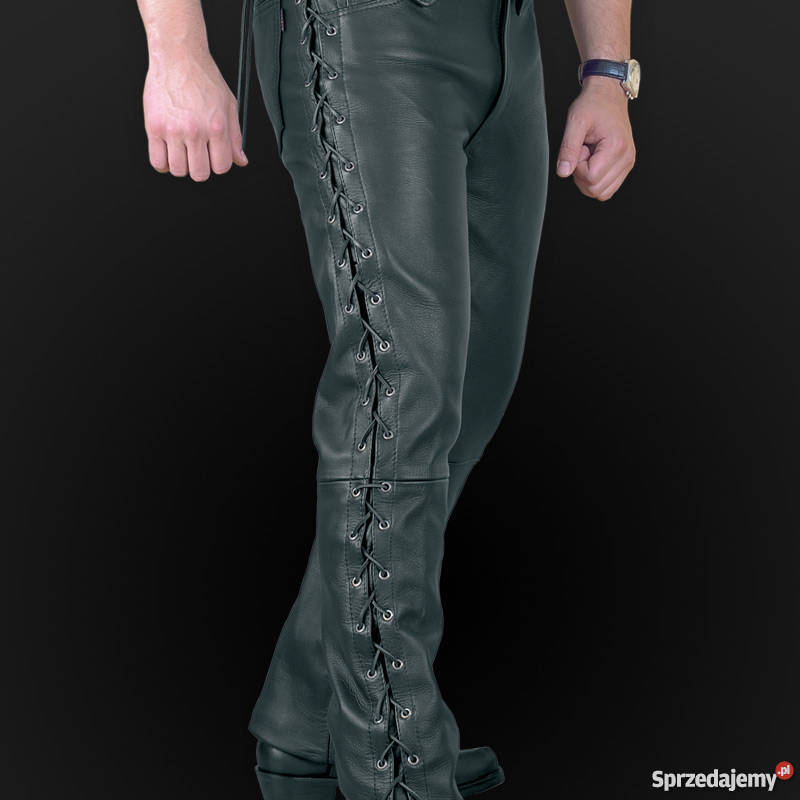 CZARNE SPODNIE SKÓRZANE ROZMIAR M ROZMIAR 48 Zabrze