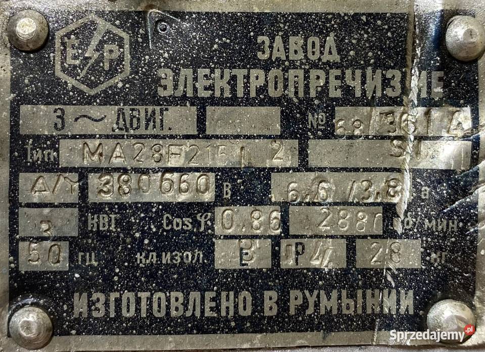 silnik elektryczny 3kW 2880obr 3fazowy kujawsko-pomorskie Pigża