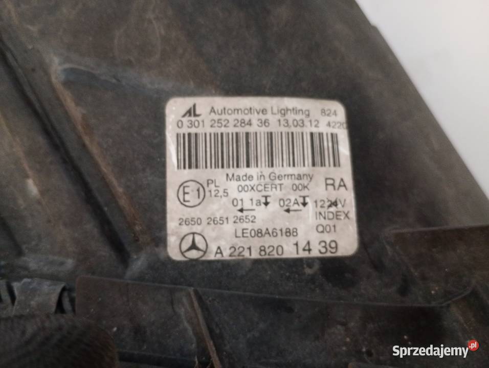 Mercedes sklasa w221 lift lampa prawa reflektor Poznań